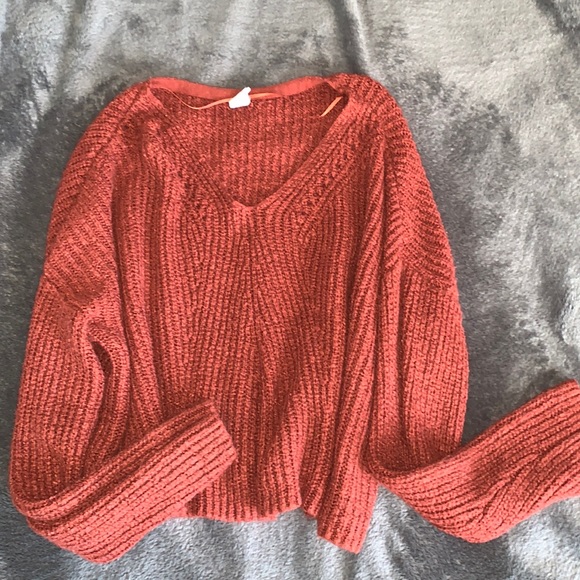 Sweaters - Maroon Cropped Sweater